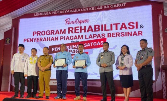 Penyerahan Piagam Lapas Bersinar serta Pengukuhan Satgas P4GN, Kanwil Kemenhumkam Jabar: Program Rehabilitas di Lapas Kelas IIA Garut Berhasil